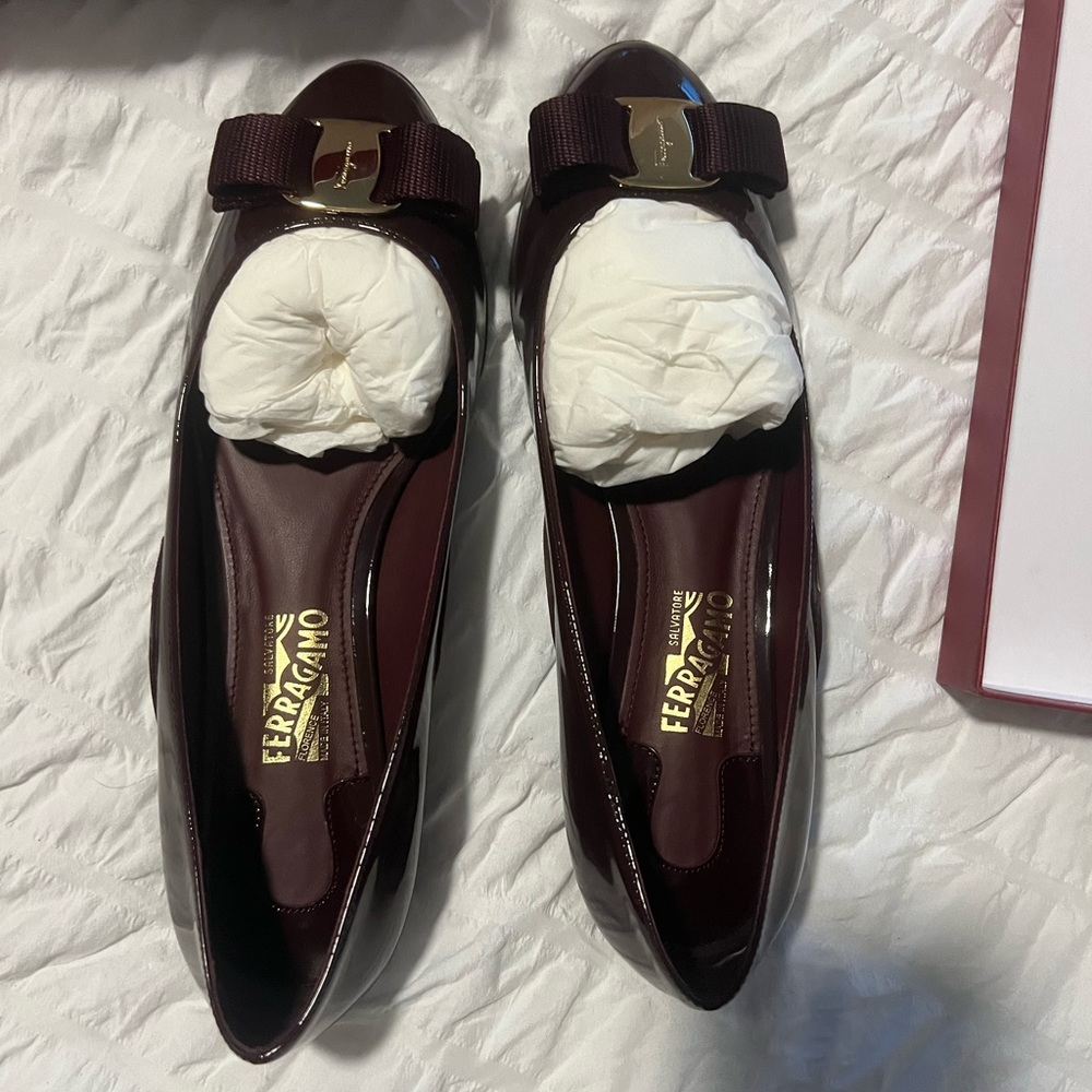 Ferragamo purple flats, size 7.5